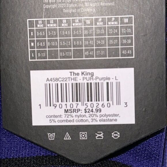 MARVEL BLACK PANTHER THE KING IN SIZE LARGE THESE PERFORMANCE SOCKS ARE NWT - Picture 6 of 6